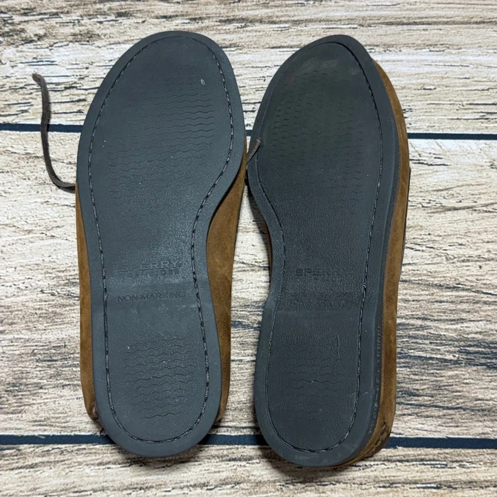 Sperry Boat Shoes Mens 8.5 Brown Buck Leather Suede 2 Eye 0195412